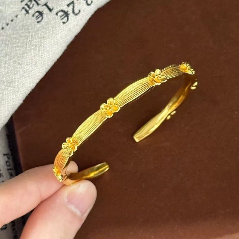 立大福新款小金桂花开口