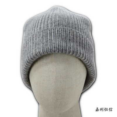 【匠心工艺】时尚百搭双色添纱纯山羊绒挽边帽