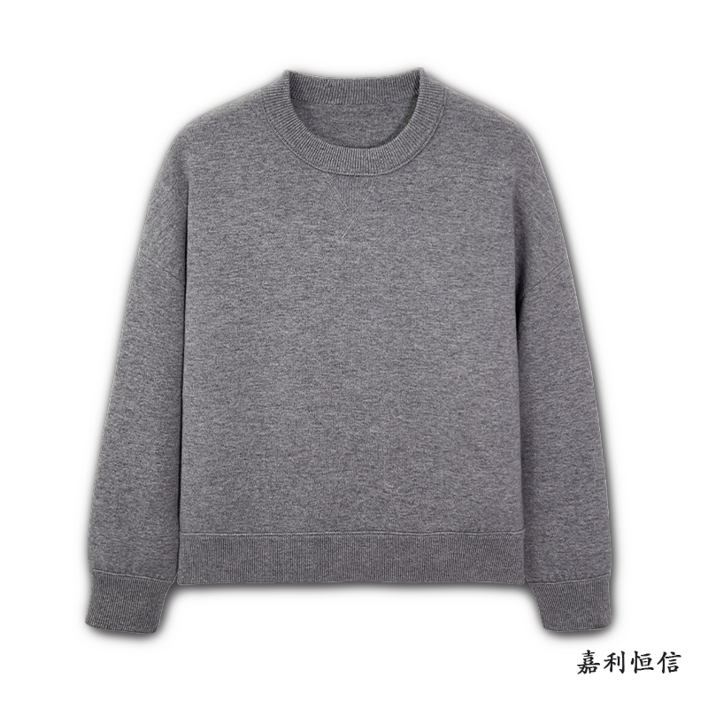 【匠心工艺】经典百搭加厚女式纯山羊绒圆领套衫卫衣