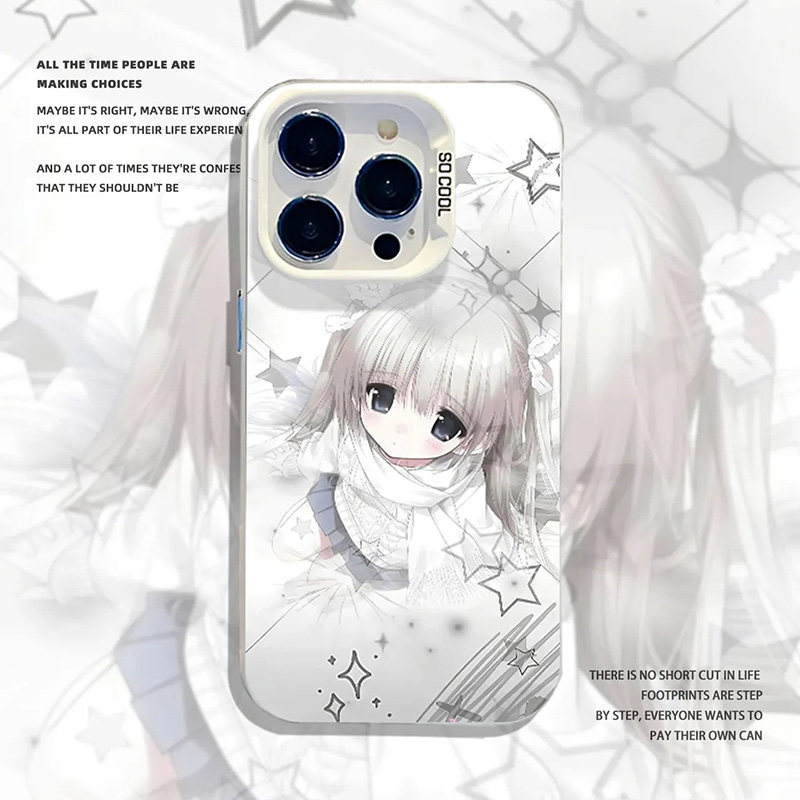 适用苹果17手机壳iPhone16e星星少女15/14pro镭射彩银13/12mini日系二次元11古早xs/xr动漫MAX6/7/8PLUS套se4