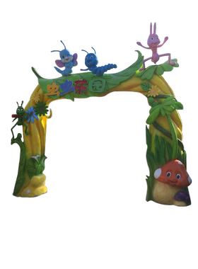 大商场门面卡通造景游乐园公园大门毛毛虫虫乐园门头花朵蚂蚁店面