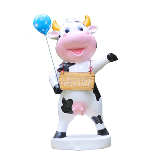 庭院卡通奶牛吉祥物广商场家居门面招财美陈小品店铺迎宾雕塑摆件