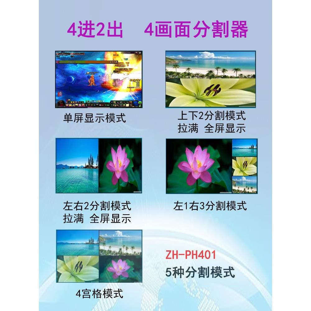 KVM鼠标跨屏同步穿越4K609进1出高清HDMI四画面分割切换器DNF