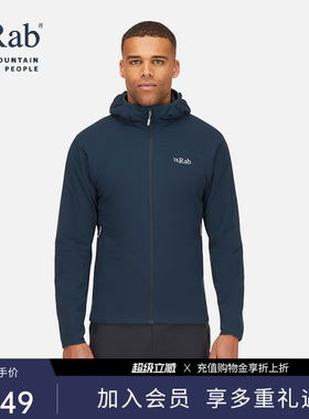 RAB睿坡Xenair Alpine男士轻量金标棉服保暖连帽徒步棉衣 QIP-17