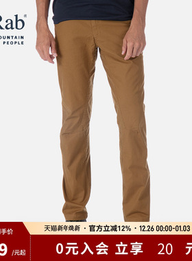 RAB睿坡Radius男士户外登山弹力休闲长裤攀岩软壳裤492g QBU-61
