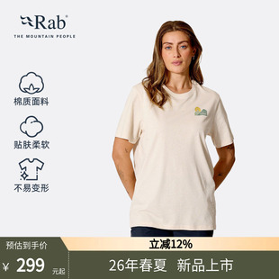 轻量休闲T恤 RAB睿坡Stance Vista26新品 女士宽松透气短袖 QCC