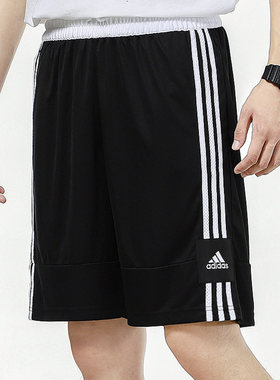 阿迪达斯男裤2024夏季新款跑步训练运动短裤宽松透气五分裤FT5879