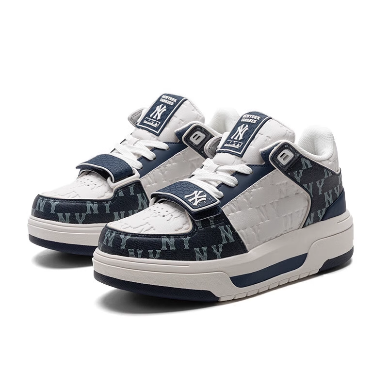 MLB 男女学长鞋运动鞋老花复古学院风厚底板鞋 3ASXCMM4N YT