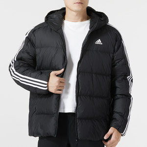 adidas羽绒服连帽男款休闲服