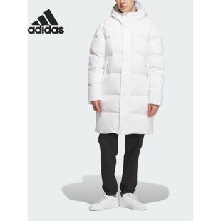 阿迪达斯羽绒服男装2025秋冬新款运动服保暖中长款连帽外套KQ5515