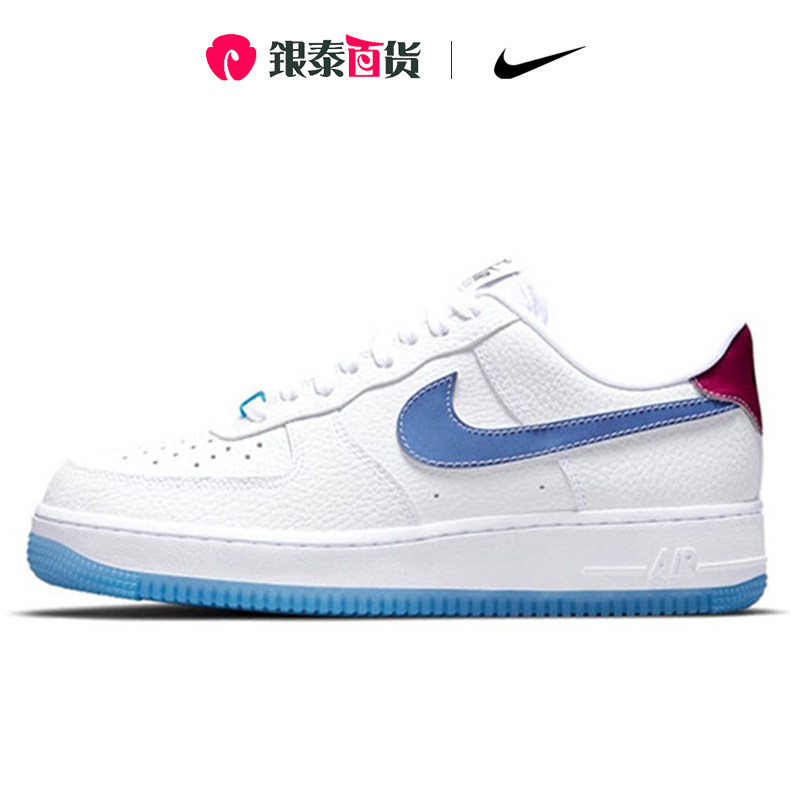 耐克女鞋air force 1af1白蓝热感应镭射变色龙空军板鞋da8301-101