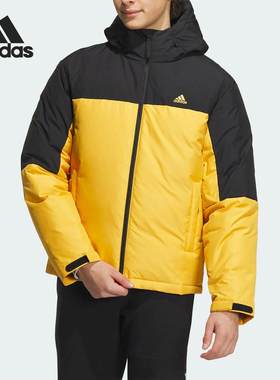 Adidas男装2025冬新款运动服防风连帽保暖休闲羽绒服外套IT8722