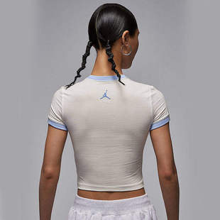 JORDAN耐克女短款修身短袖梭织透气休闲半袖T恤辣妹风HJ0197-133