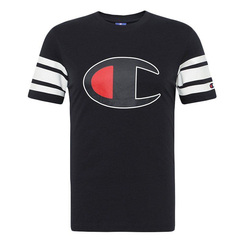 champion冠军男士 多色纯棉圆领logo宽松短袖运动t恤  213383 yt
