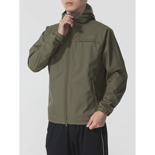 阿迪达斯男装绿色夹克外套2025新款秋季梭织连帽休闲运动服KA1305