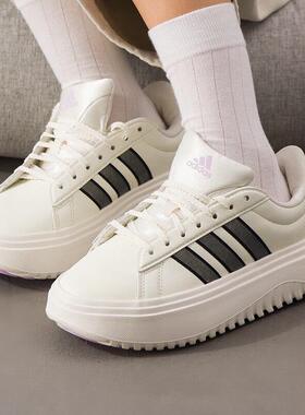 Adidas阿迪达斯女鞋2025秋新款GRAND COURT PLATFORM网球鞋JS1832
