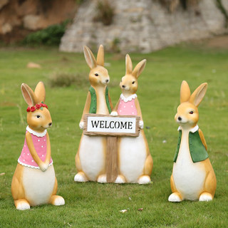 迎宾卡通动物兔子庭院花园装饰户外学校布置造景创意落地雕塑摆件