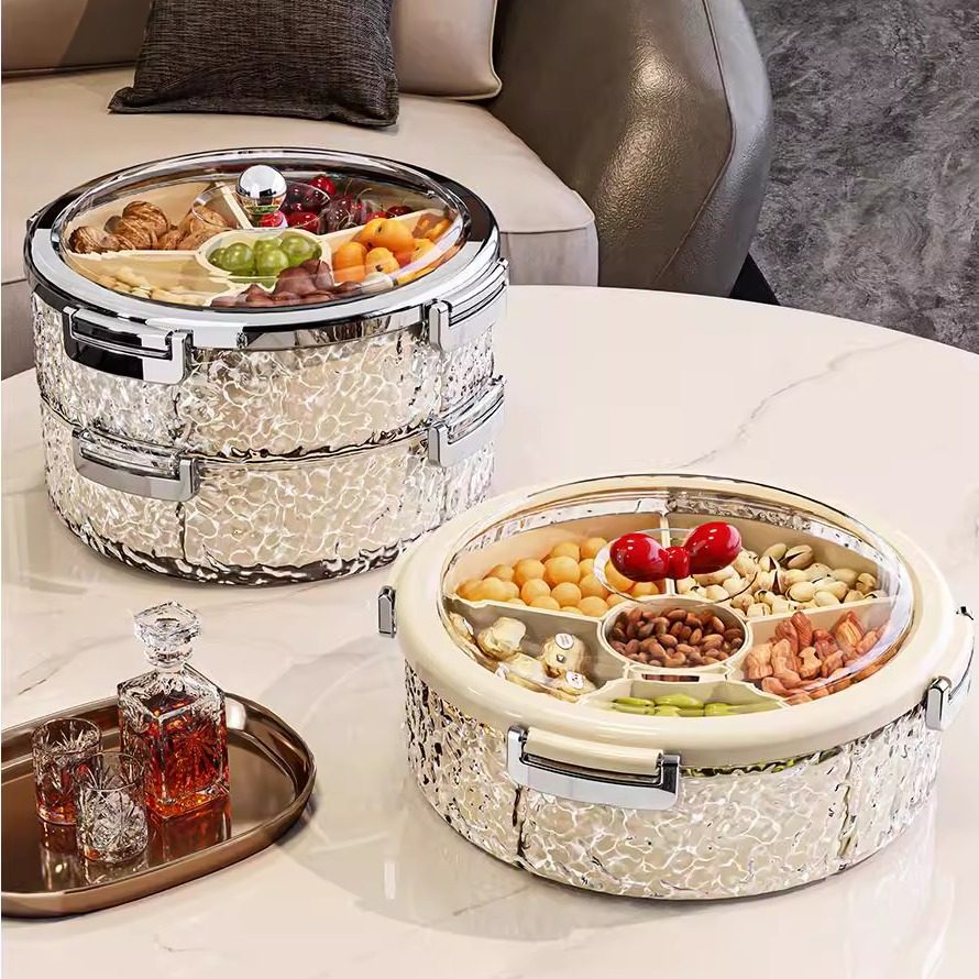 坚果盘密封高端精致高颜值零食过年干果收纳盒家用客厅茶几水果盘,收纳整理,零食收纳筐,淘宝优惠券,粉丝福利购,淘宝优惠卷