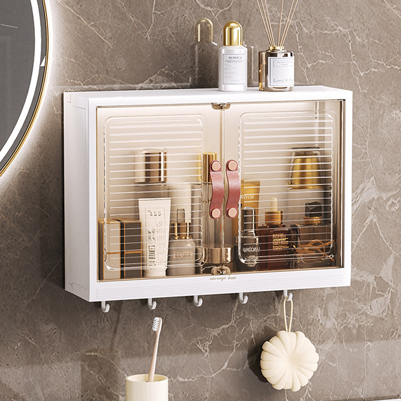卫生间置物架免打孔壁挂式镜柜前收纳盒洗漱台浴室化妆品收纳架子,家庭/个人清洁工具,浴室角架/置物架,淘宝优惠券,粉丝福利购,淘宝优惠卷