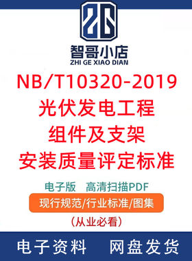 NB/T 10320-2019光伏发电工程组件及支架安装质量评定标准PDF