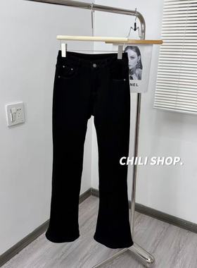 【英英Chili】欧货设计百搭四面弹力显瘦加厚绒牛仔马蹄裤 12.21