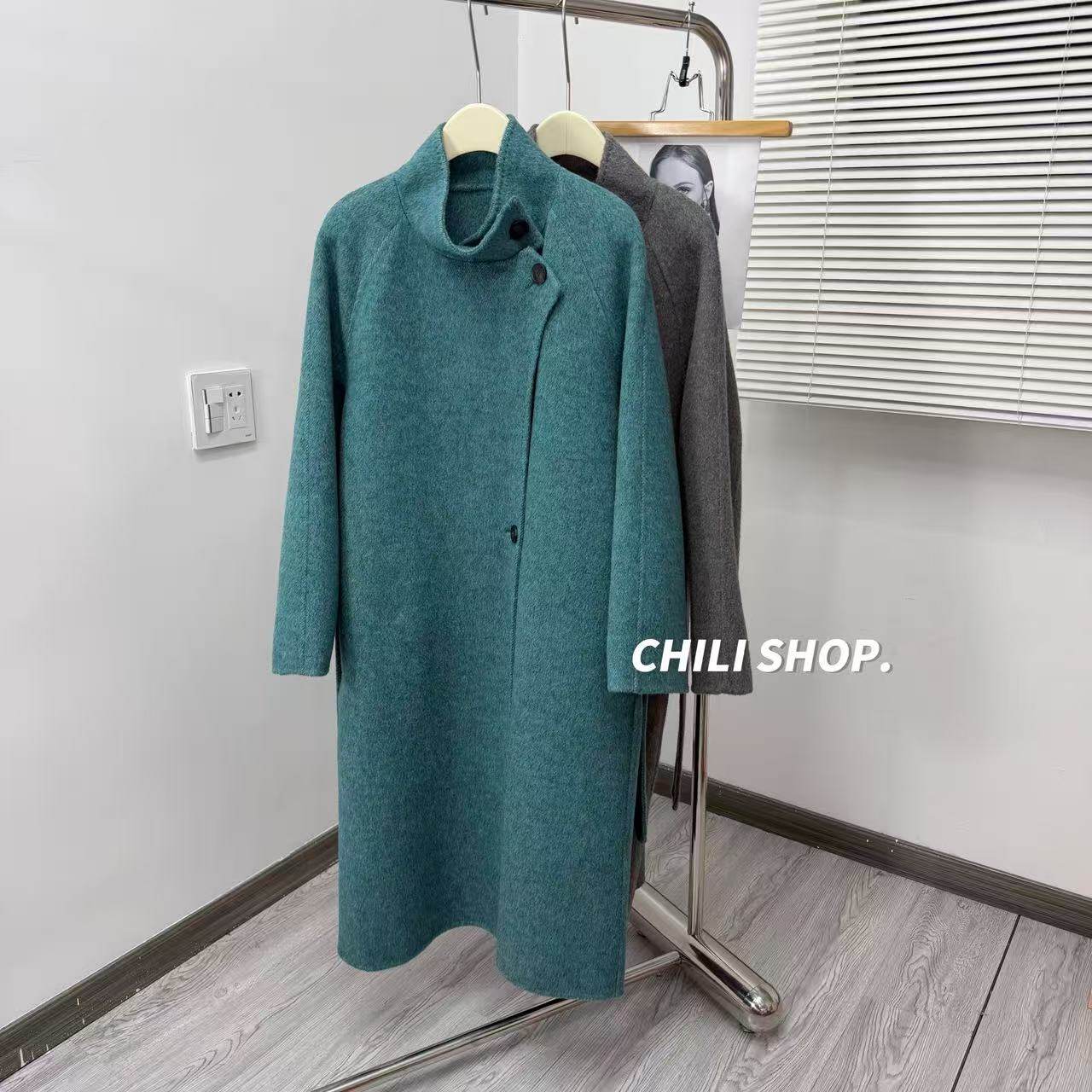 【英英Chili】韩系立领简约羊驼绒高支羊毛长款双面尼大衣L 12.22,女装/女士精品,毛呢外套,淘宝优惠券,粉丝福利购,淘宝优惠卷