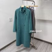 12.22 双面尼大衣L 英英Chili 韩系立领简约羊驼绒高支羊毛长款