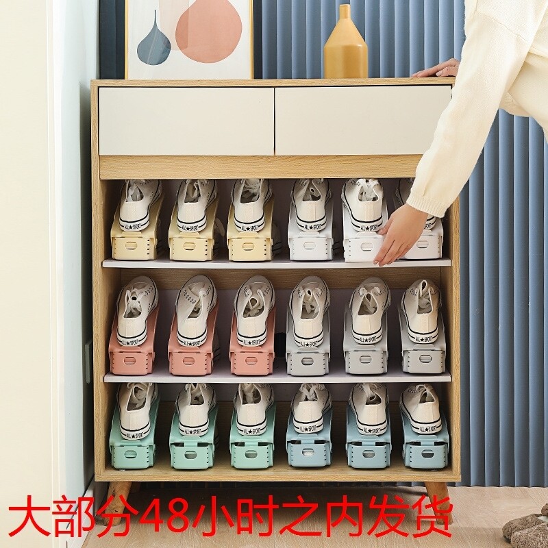 可调节双层鞋架加厚省空间一体式鞋子收纳架平底高跟收纳鞋架子