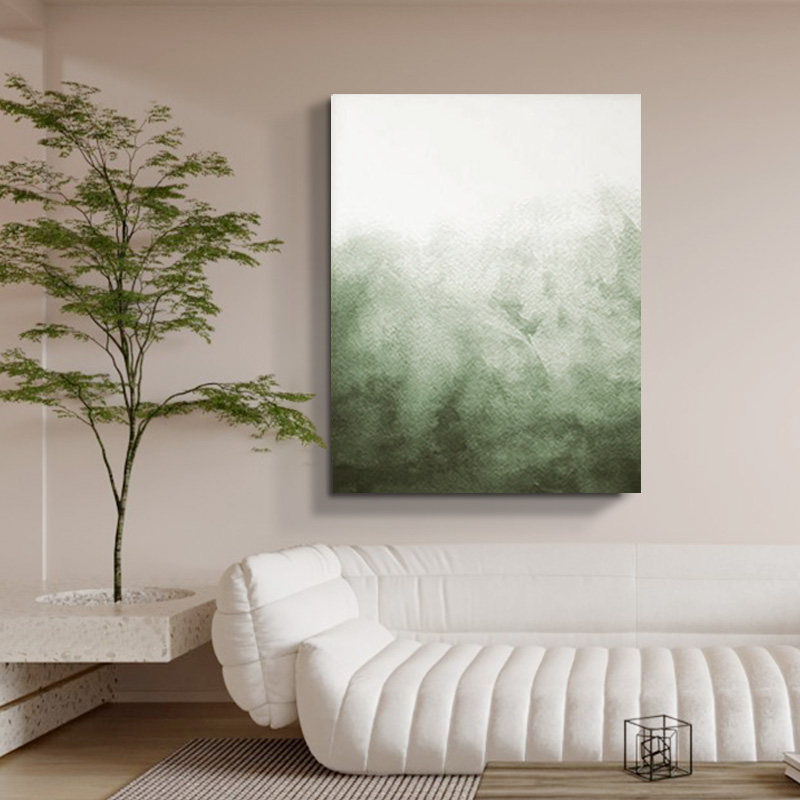 e painting手绘油画《半城烟雨》|纯手工卧室油画玄关装饰画