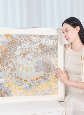 颐画出品丨真丝巾画艺术挂画别墅高级家居美学设计装饰画