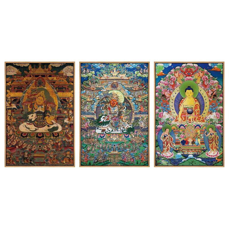 Q683唐卡挂画八方财神装饰画藏式释迦牟尼佛像千手观音文殊菩萨玄