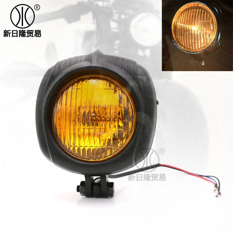 摩托车改装大灯 复古改装经典头灯新款巡航太子行车灯