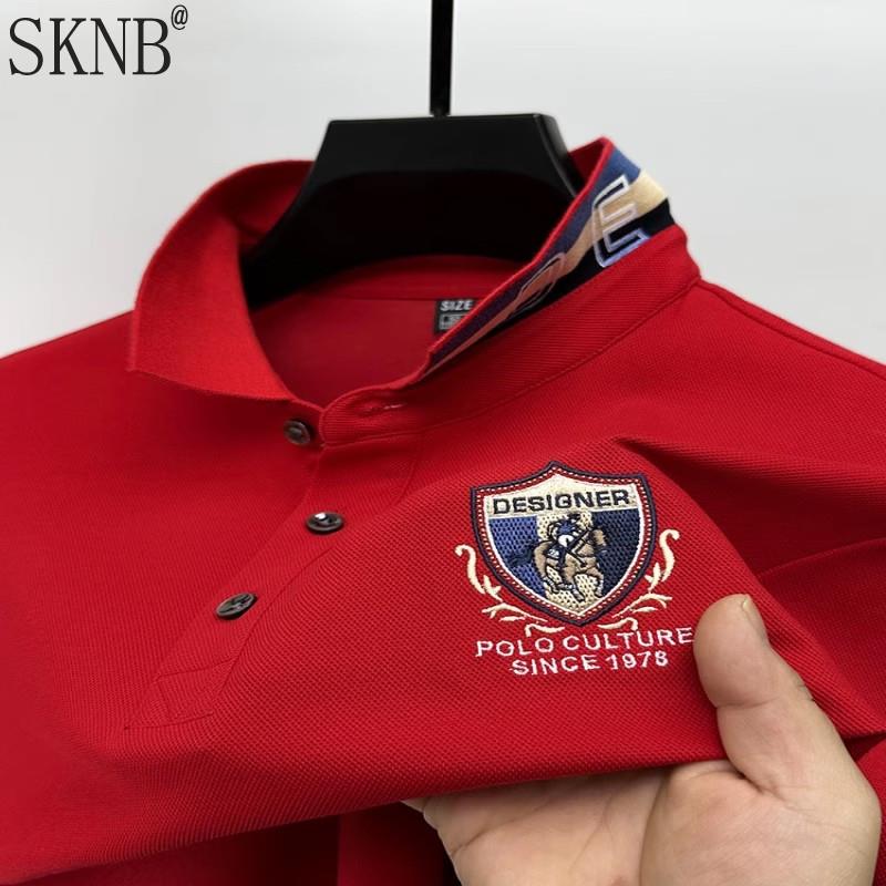 高端刺绣polo衫男夏季宽松百搭短袖t恤半袖休闲翻领纯色上衣男款