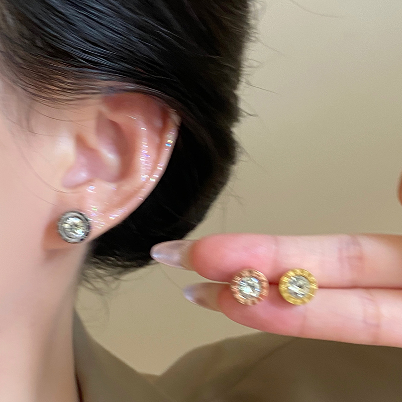 罗马假日~单钻罗马数字耳钉2024新款爆款耳饰女独特耳环圈圈耳坠