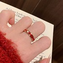 红钻满天星戒指女轻奢高级感满钻素圈钛钢戒指对戒本命年尾戒指环