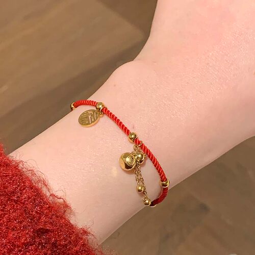 福牌金葫芦红绳手链女新中式古风