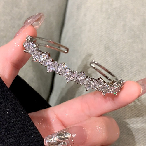 闪闪锆石手镯女高级感开口手镯子