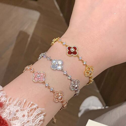 仿贝母星光花瓣手链女唯美温柔风
