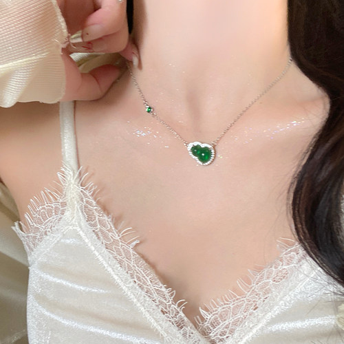 仙葫侧挂绿葫芦项链女新中式国风