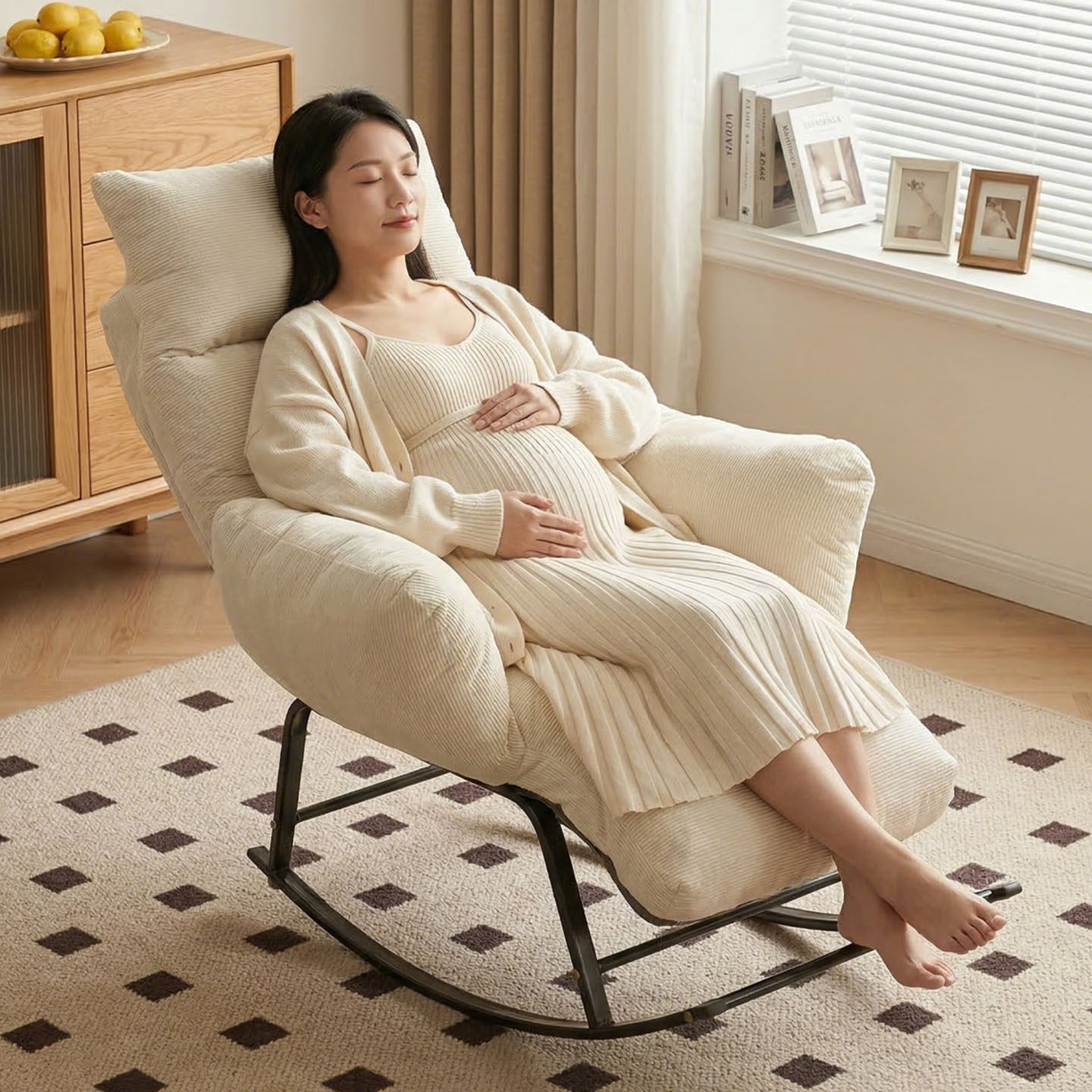 摇摇椅孕妇专用护腰躺椅2026新款折叠久坐椅子阳台家用休闲沙发椅