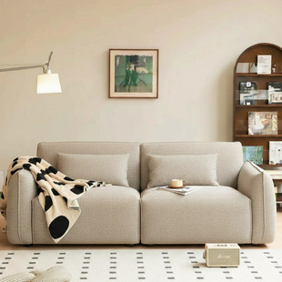 包豪斯暖岛沙发小户型客厅直排沙发双三人位新款公寓民宿布艺沙发