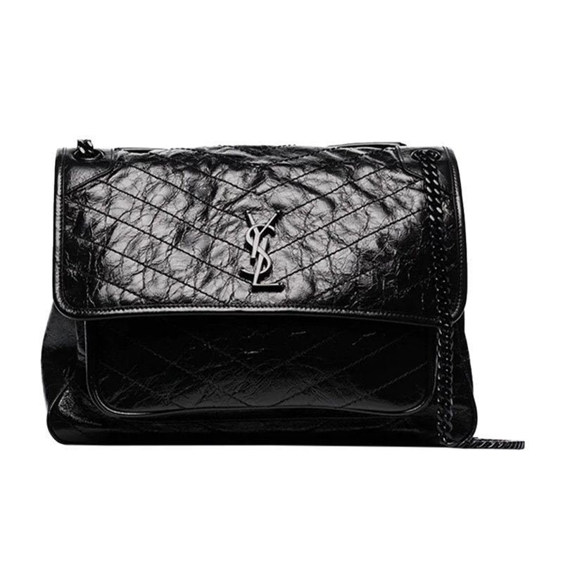 YSL 圣罗兰 女士黑色字母logo图案链条包