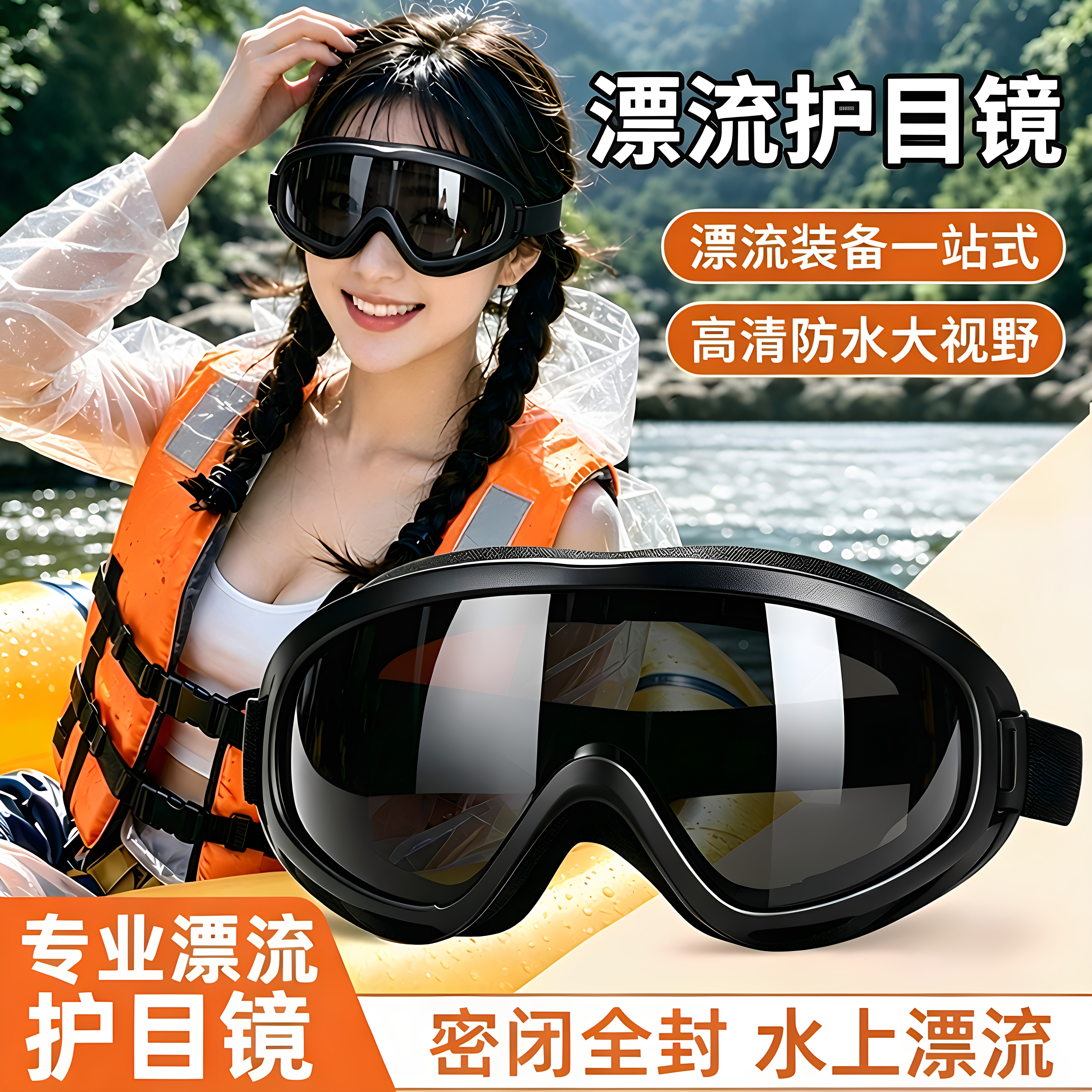 漂流防风防溅防水防尘护目镜