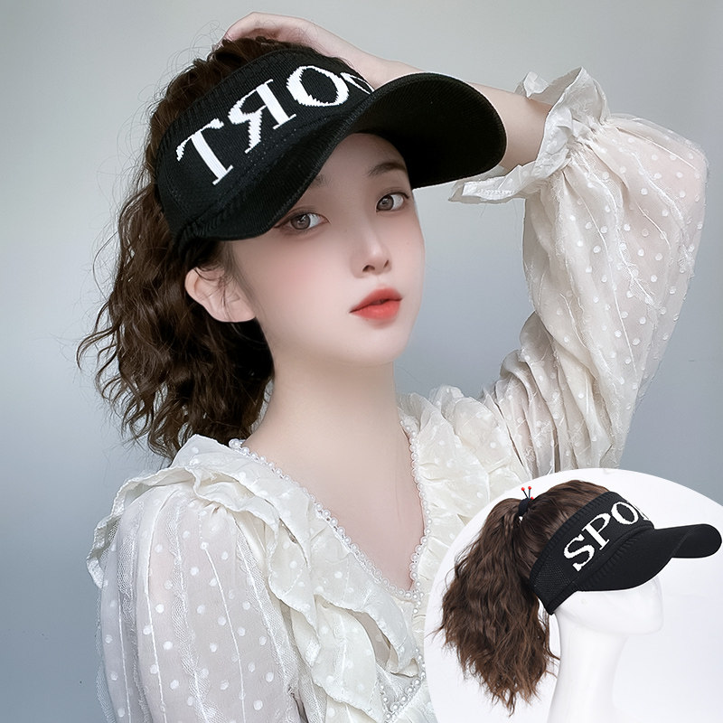 帽子假发一体百搭夏季
