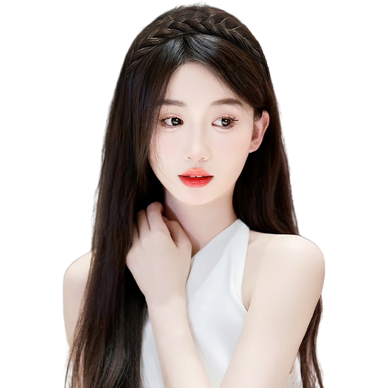 帽子假发一体网红鱼骨辫