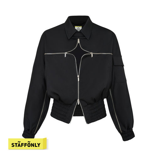 STAFFONLY 黑色十字星夹克男女同款设计师时尚外套上衣26春夏新品