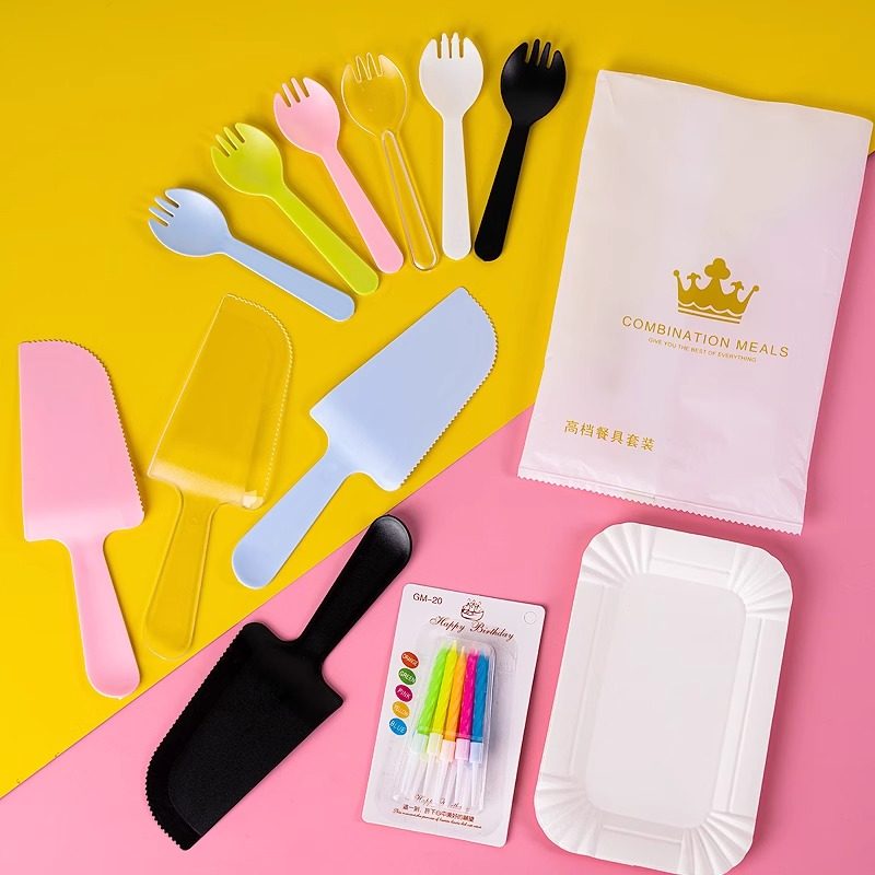 一次性餐盘生日餐具叉勺盘刀叉盘蜡烛纸盘碟子蛋糕刀盘叉组合套装,餐饮具,可降解餐具/环保餐具,淘宝优惠券,粉丝福利购,淘宝优惠卷