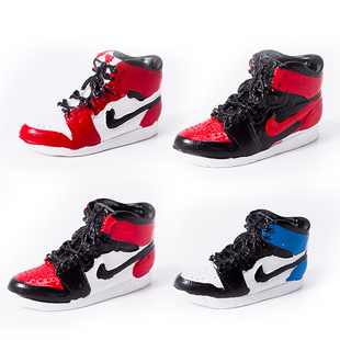 迷你红白篮球鞋模型左脚款蛋糕装饰摆件男神男孩生日装扮烘焙配件