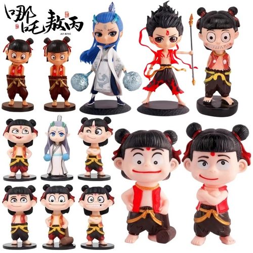 哪吒三太子烘焙蛋糕装饰摆件魔丸三太子敖丙卡通儿童生日烘焙插件