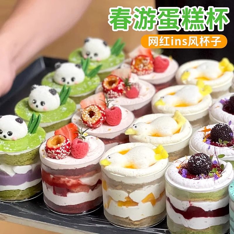 春游蛋糕杯透明加厚一次性圆形慕
